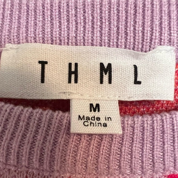 THML Lilac Chain Pattern Knit Sweater, Size Medium - Picture 8 of 9